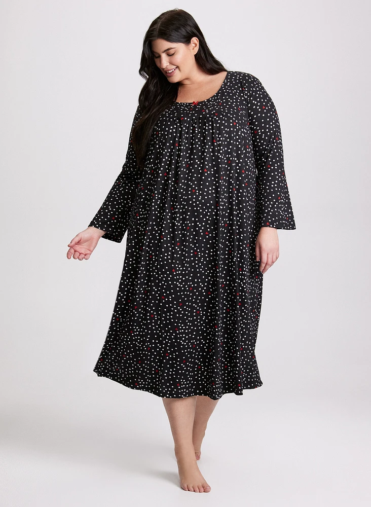 Polka Dot & Heart Nightgown