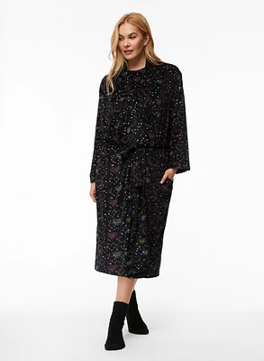 Velour Star Motif Robe