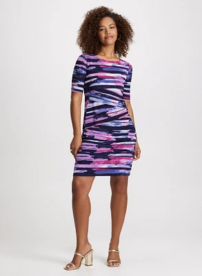 Abstract Stripe Print Dress