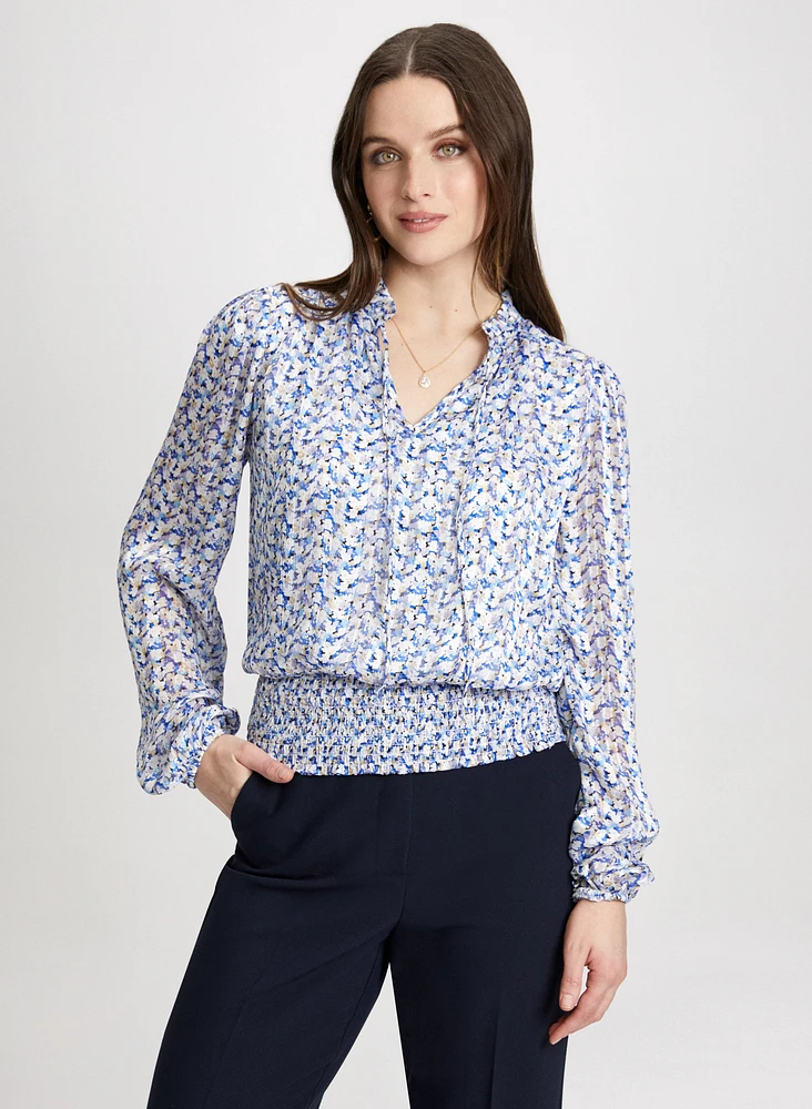 Satin Floral Print Blouse