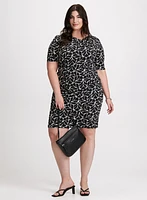 Leaf Print Sheath Dress