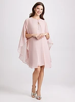 Chiffon Cape & Midi Dress