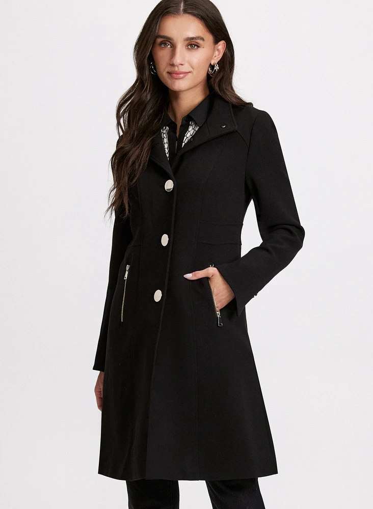 Long Button Detail Coat