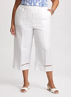 Wide Leg Linen-Blend Capris