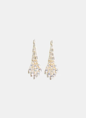 Cubic Zirconia Chandelier Earrings