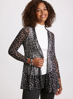 Cheetah Print Mesh Layering Top