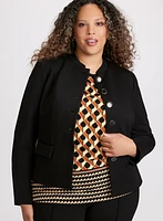 Button-Up Collarless Jacket