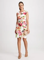 Tiered Skirt Floral Cocktail Dress