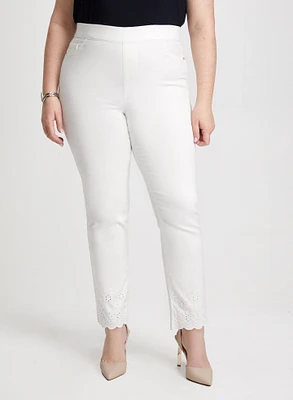 Embroidered Pull-On Jeans