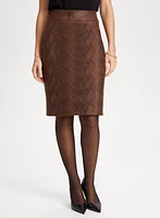 Snakeskin Motif Pencil Skirt