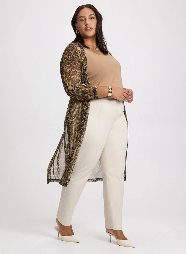 Snake Print Slit Cardigan