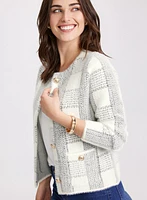 Plaid Knit Cardigan