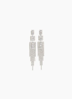 Three-Tier Crystal Chandelier Earrings