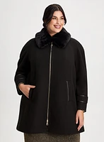 Stretch Wool Blend Coat