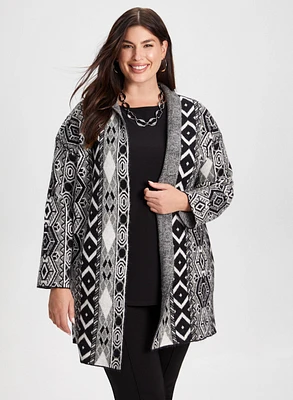 Geometric Print Cardigan