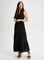 Sleeveless Ruffle Detail Maxi Dress