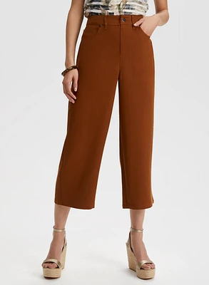 Pocket Detail Wide Leg Gaucho Pants