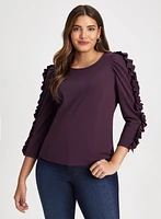 Voluminous Ruffle Sleeve Top