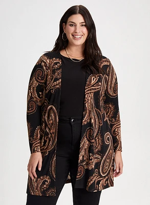 Paisley Print Open Front Top