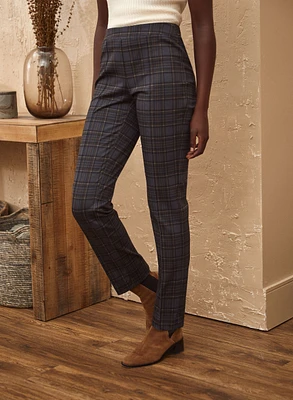 Straight Leg Plaid Pants