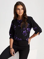 Puff Sleeve Floral Print Top