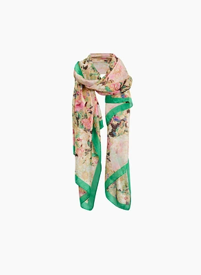 Floral Print Rectangular Scarf