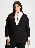 Colour Block Zip Neck Tunic