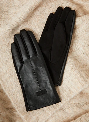 Vegan Leather & Suede Gloves