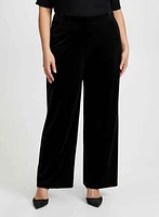 Pull-On Wide Leg Velour Pants