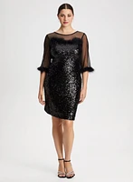 Sequin & Mesh Detail Dress