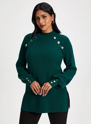 Mock Neck Tunic Sweater