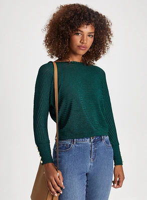 Heather Knit Dolman Sleeve Top