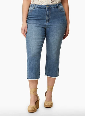 Frayed Hem Denim Capris