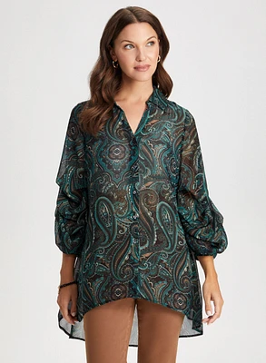 Paisley Motif High-Low Tunic