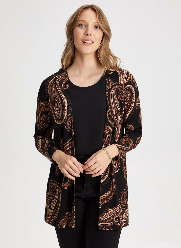 Paisley Print Open Front Top