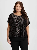 Metallic Zebra Motif Top