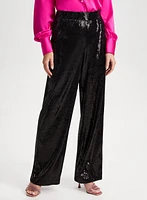 Sequin Detail Wide Leg Pants