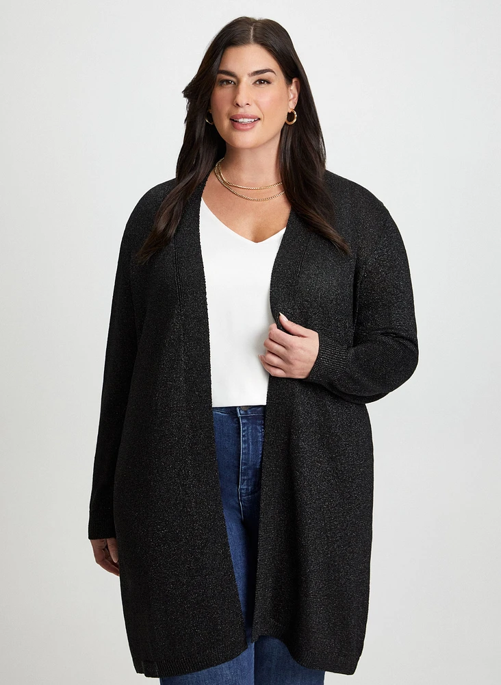 Tunic Length Shimmer Cardigan