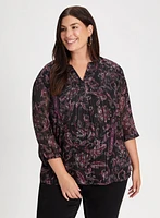 V-Neck Paisley Print Blouse