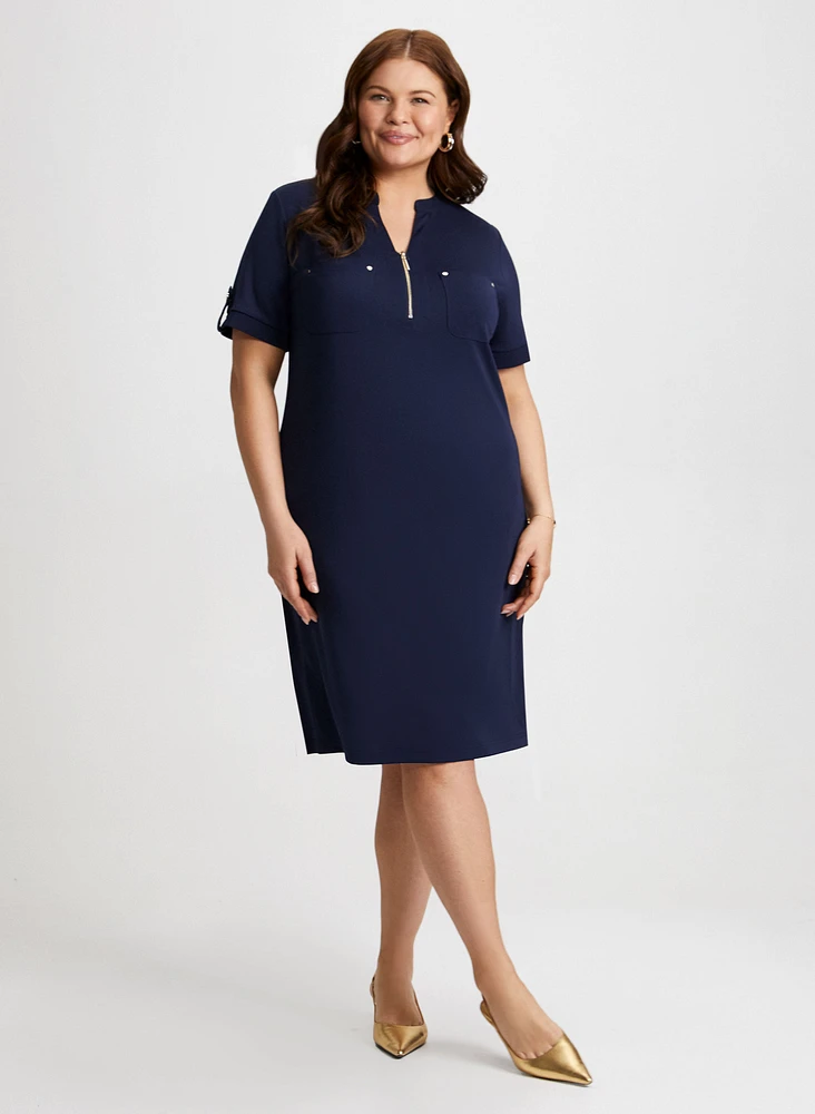 Short Sleeve Dress with Patch Pockets