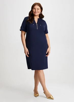 Short Sleeve Dress with Patch Pockets