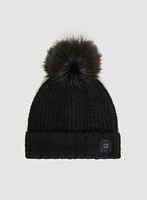 Faux Fur Pompom Knit Hat