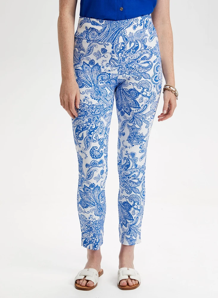 Paisley Print Slim Leg Pants