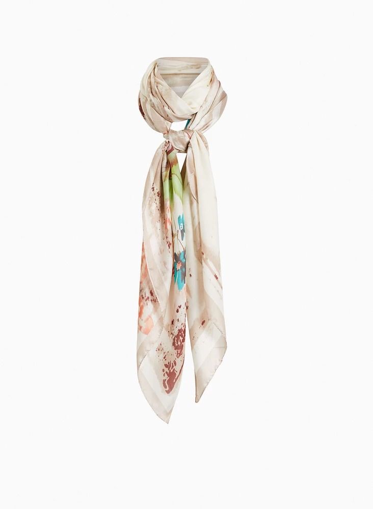 Floral Print Oblong Scarf