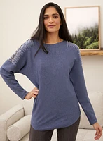 Stud Detail Dolman Sleeve Sweater