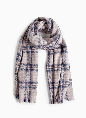 Four-Tone Tartan Print Scarf