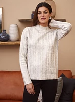 Metallic Cable Knit Sweater