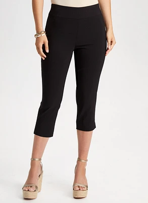 Pull-On Slit Detail Capris