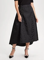 Polka Dot Motif Jacquard Skirt