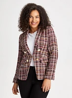 Plaid Bouclé Knit Jacket